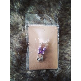 Boucles 3 perles thème violet